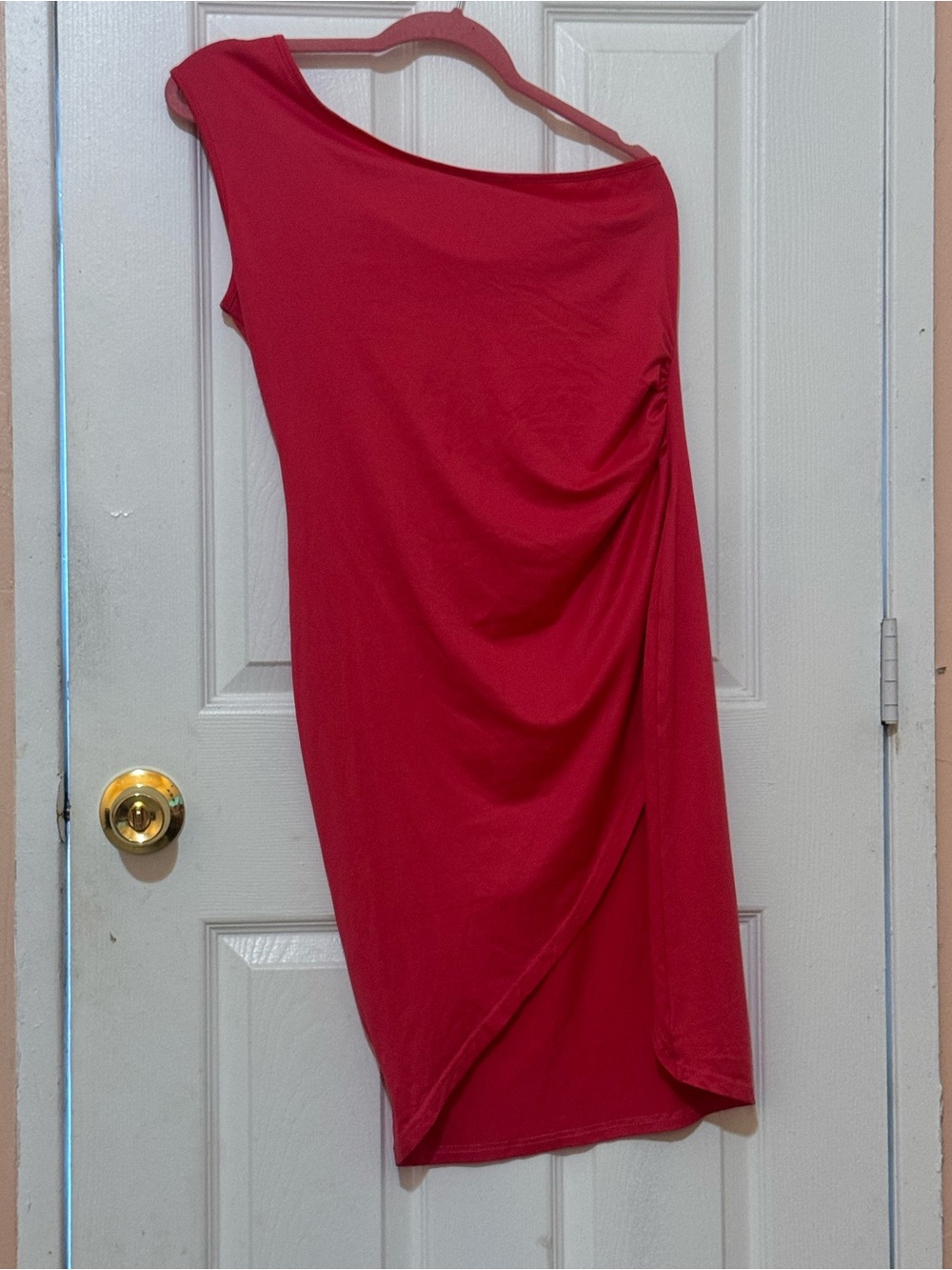Women's pink  Asymmetric Draped Skirt